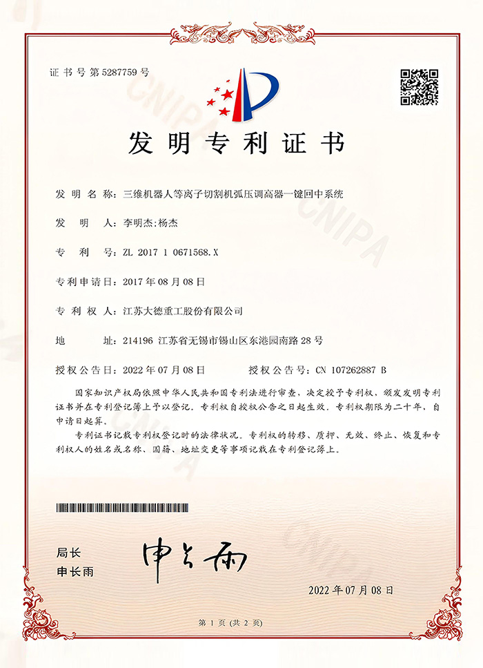 Patent for invention