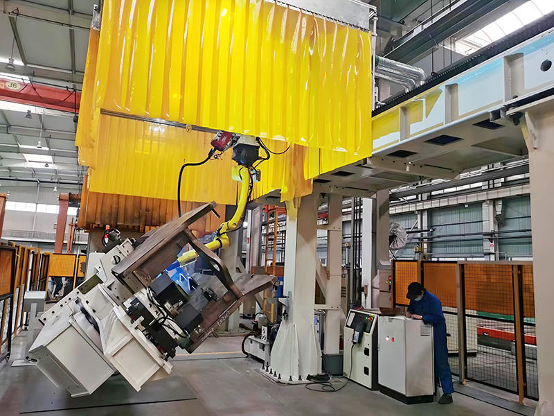 Roller main frame welding production line
