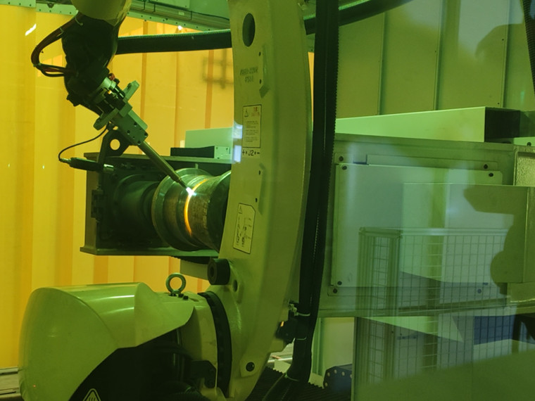 High-horsepower support wheel welding production line